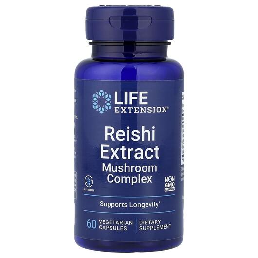 Основне фото товара Reishi Extract Mushroom Complex, Гриби Рейша, 60 капсул
