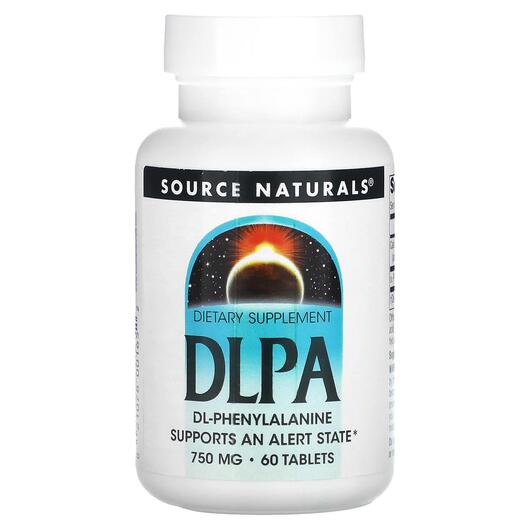 Основное фото товара Source Naturals, L-Фенилаланин, DLPA 750 mg, 60 таблеток