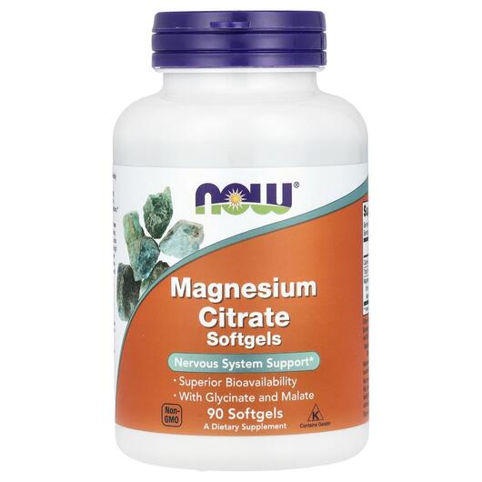 Основне фото товара NOW, Magnesium Citrate, Магній Цитрат, 90 капсул