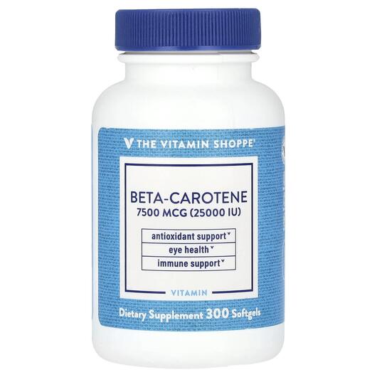Основное фото товара Витамин А Ретинол, Beta-Carotene 25000 IU, 300 капсул