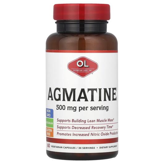Основное фото товара Olympian Labs, Сульфат Агматина, Agmatine 500 mg, 60 капсул