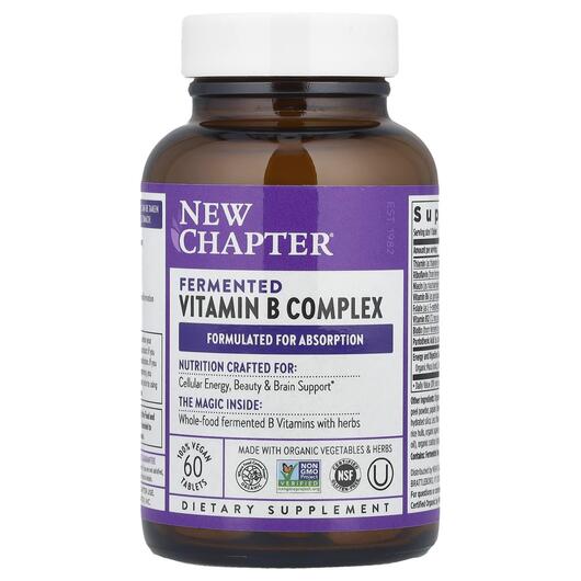 Основное фото товара Fermented Vitamin B Complex, Ферментированный B-комплекс, 60 табл