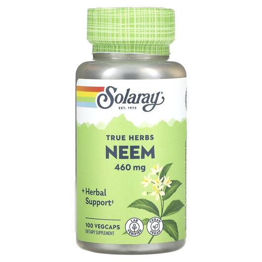 Основное фото товара Solaray, Ниим, True Herbs Neem 460 mg, 100 капсул