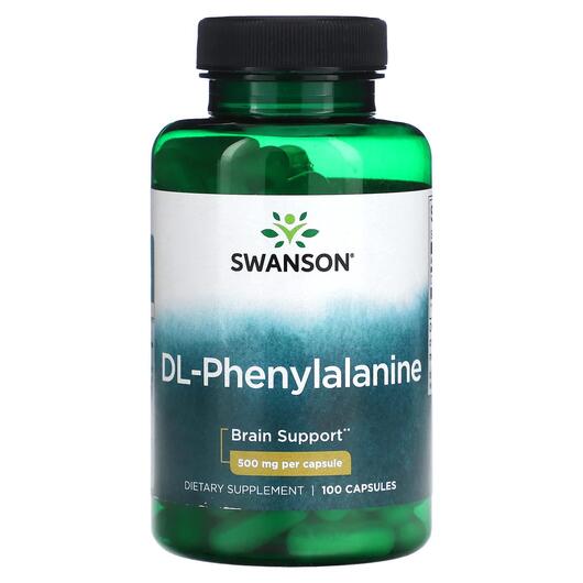 Основное фото товара Swanson, L-Фенилаланин, DL-Phenylalanine 500 mg, 100 капсул