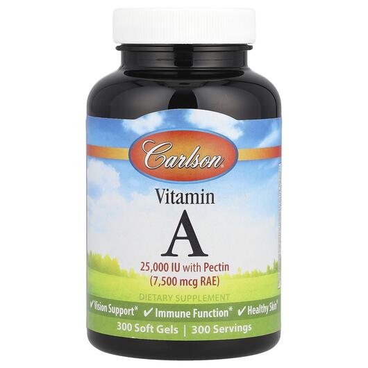 Основное фото товара Carlson, Витамин А Ретинол, Vitamin A 25000 IU, 300 капсул