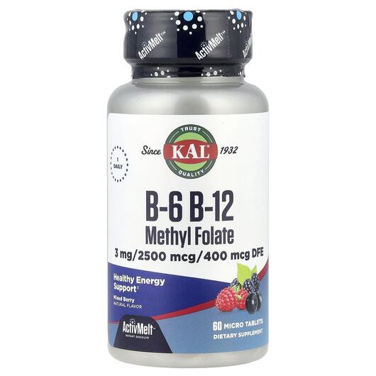 Основное фото товара B-6 B-12 Метилфолат 3 мг, B-6 B-12 Methyl Folate, 60 таблеток
