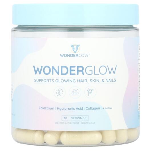 Основное фото товара Wondercow, Кожа ногти волосы, WonderGlow, 90 капсул