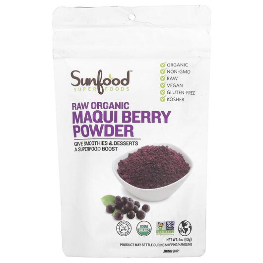 Основное фото товара Суперфуд, Superfoods Raw Organic Maqui Berry Powder, 113 г