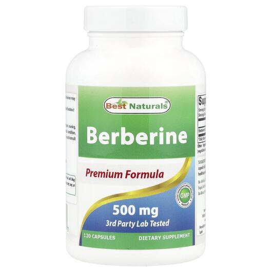 Основное фото товара Best Naturals, Берберин, Berberine 500 mg, 120 капсул