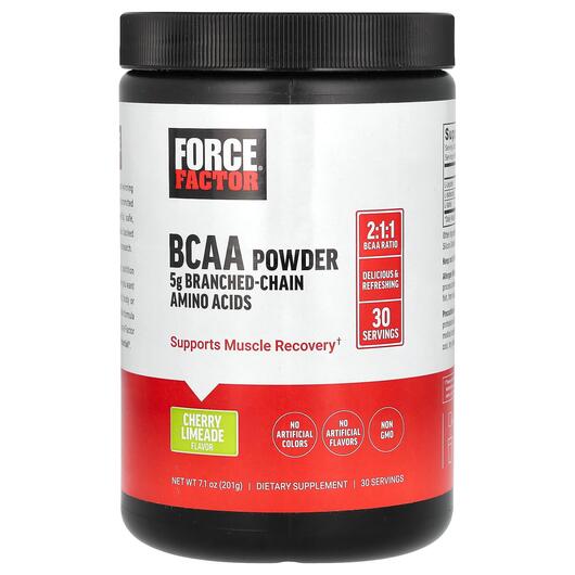 Основное фото товара Force Factor, БЦАА, BCAA Powder Cherry Limeade, 201 г