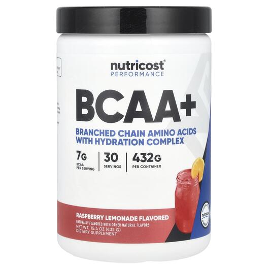 Основное фото товара Nutricost, БЦАА, Performance BCAA+ Raspberry Lemonade, 432 г