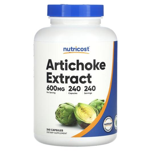 Основное фото товара Nutricost, Артишок, Artichoke Extract 600 mg, 240 капсул