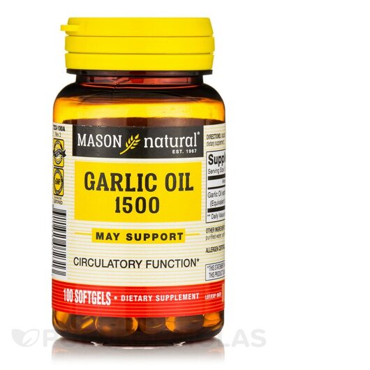 Основное фото товара Mason, Экстракт Чеснока, Garlic Oil 1500, 100 капсул