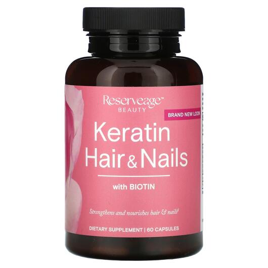 Основное фото товара Кератин, Keratin Hair & Nails With Biotin, 60 капсул