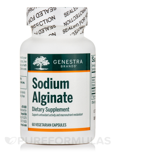 Основное фото товара Genestra, Натрий, Sodium Alginate, 60 капсул