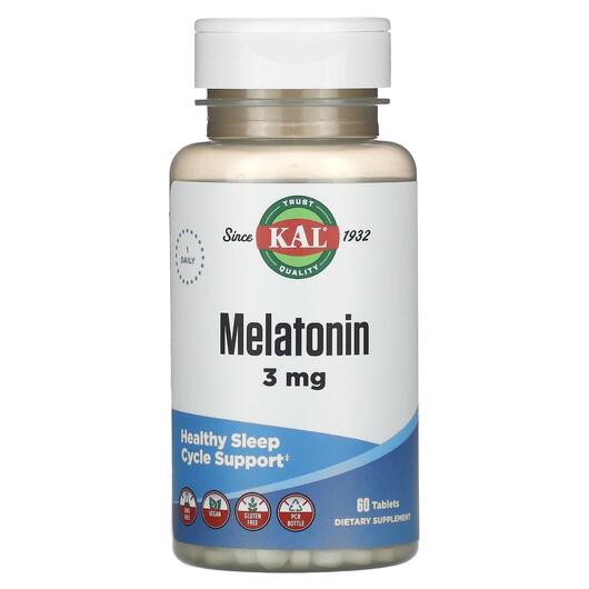 Основное фото товара KAL, Мелатонин, Melatonin 3 mg, 60 таблеток