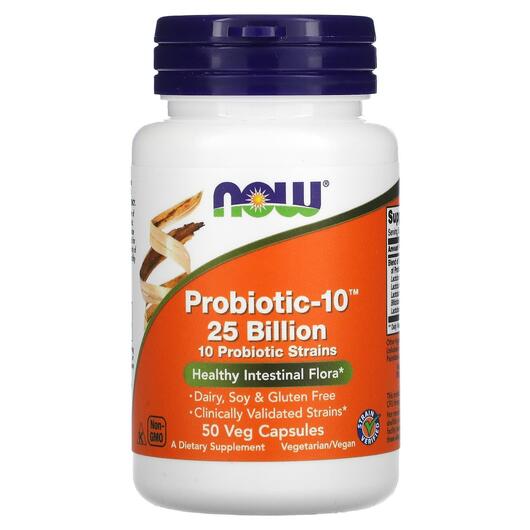 Основное фото товара NOW, Пробиотики, Probiotic-10 25 Billion, 50 капсул