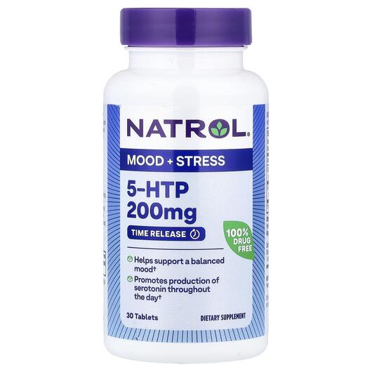 Основное фото товара 5-HTP Time Release Maximum Strength, 5-гидрокситриптофан, 30 табл