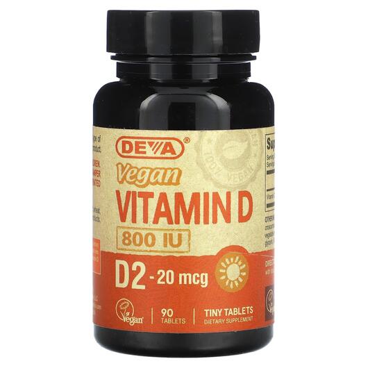 Основне фото товара Vegan Vitamin D2 20 mcg 800 IU, Веганський Вітамін D2, 90 таблето