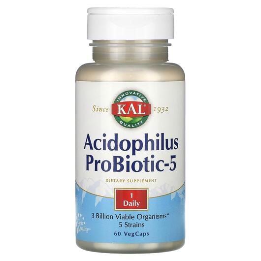 Основное фото товара KAL, Лактобактерии Ацидофилус, Acidophilus ProBiotic-5, 60 капсул