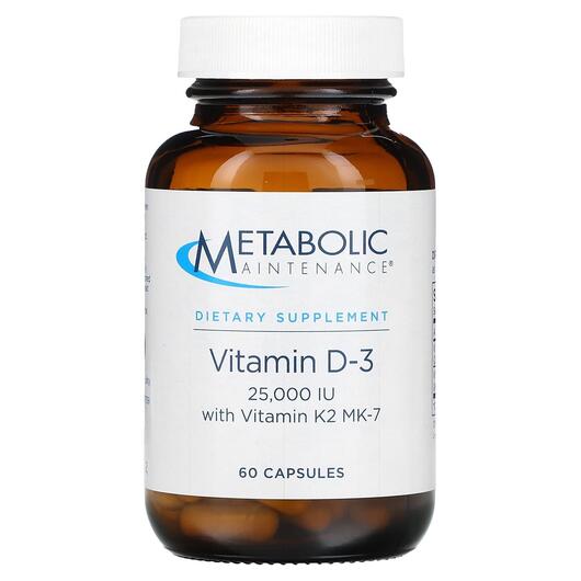 Основное фото товара Vitamin D-3 with Vitamin K2 MK-7 625 mcg 25000, Витамин D3, 60 ка