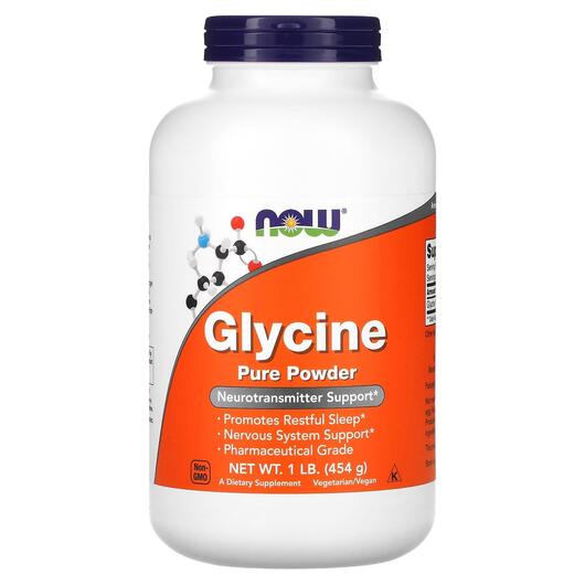 Основное фото товара NOW, Глицин в порошке, Glycine Pure Powder, 454 г