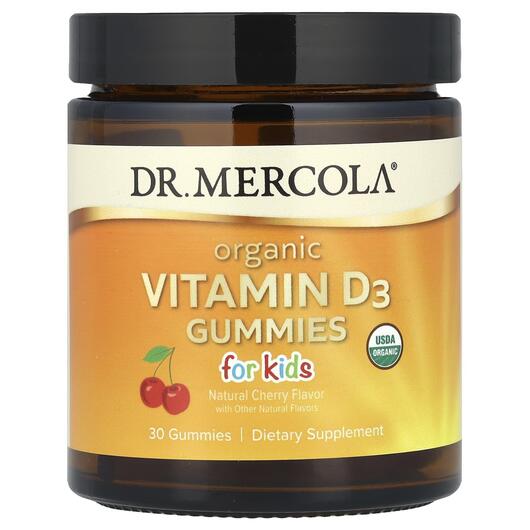 Основне фото товара Organic Vitamin D3 Gummies For Kids Natural, Вітамін D3, 30 табле