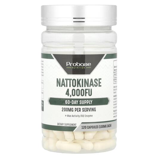 Основное фото товара Probase Nutrition, Наттокиназа, Nattokinase 200 mg, 120 капсул