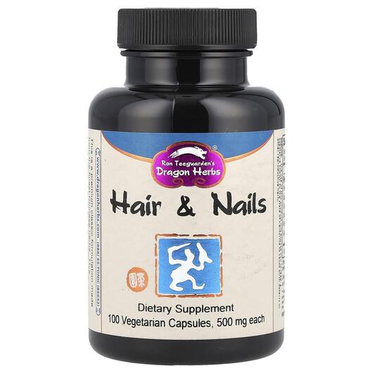 Основное фото товара Dragon Herbs, Кожа ногти волосы, Hair & Nails 500 mg, 100 кап