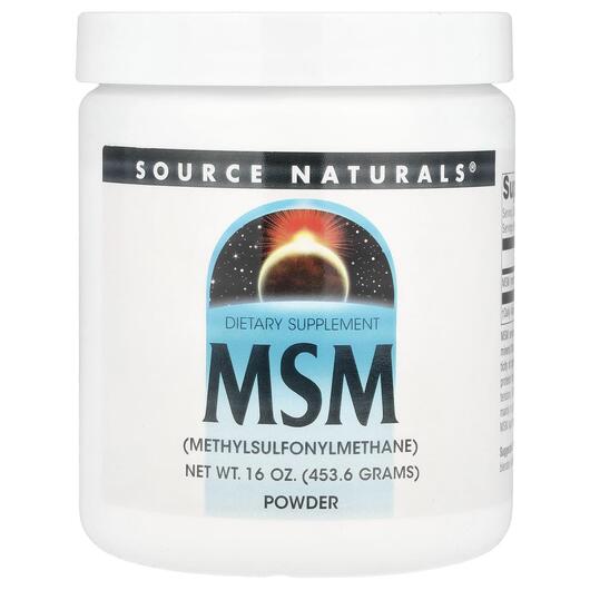 Основное фото товара Source Naturals, Метилсульфонилметан МСМ, MSM Powder, 453.6 г
