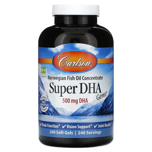 Основное фото товара Carlson, ДГК, Super DHA Gems 500 mg, 240 капсул