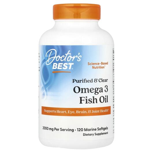 Основное фото товара Омега-3, Purified & Clear Omega 3 Fish Oil, 120 капсул