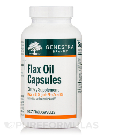 Основное фото товара Genestra, Льняное Масло, Flax Oil Capsules, 90 капсул