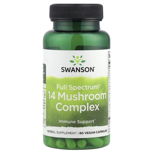 Основное фото товара Swanson, Грибы, Full Spectrum 14 Mushroom Complex, 60 капсул