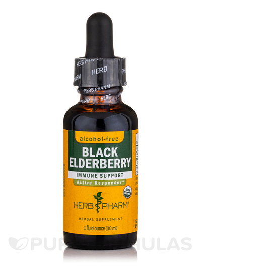 Основное фото товара Herb Pharm, Черная Бузина, Black Elderberry Alcohol-Free, 30 мл