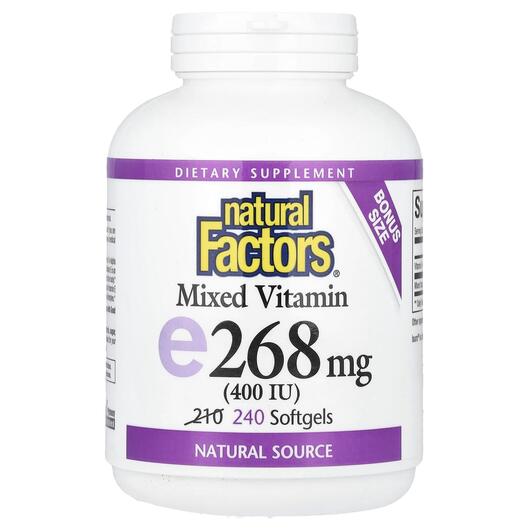 Основне фото товара Mixed Vitamin E 400 IU 240, Вітамін E Токофероли, 240 капсул