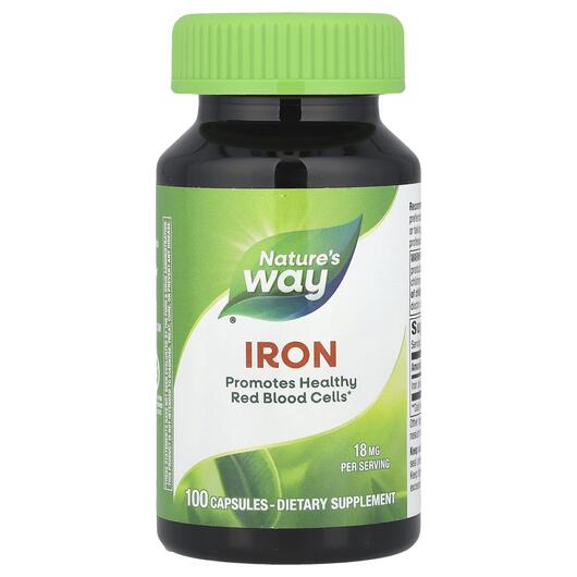 Основное фото товара Nature's Way, Железо 18 мг, Iron 18 mg, 100 капсул