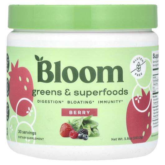 Основное фото товара Bloom, Суперфуд, Greens & Superfoods Berry, 163.2 г
