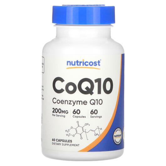 Основное фото товара Nutricost, Коэнзим CoQ10, CoQ10 200 mg, 60 капсул