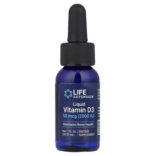 Основное фото товара Жидкий D3 50 мкг 2000 МЕ, Liquid Vitamin D3 50 mcg, 29.57 мл