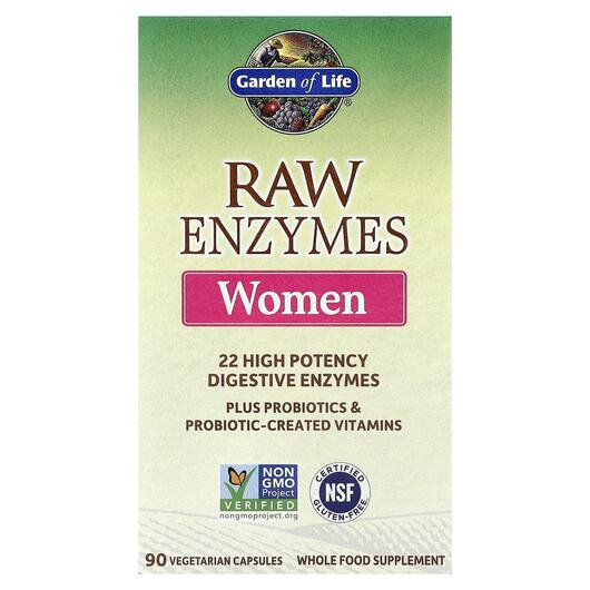 Основное фото товара Garden of Life, Ферменты для женщин, RAW Enzymes Women, 90 капсул
