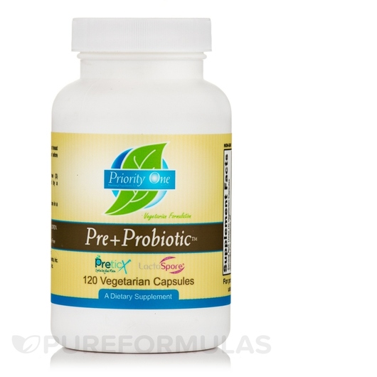 Основное фото товара Priority One, Пробиотики, Pre+Probiotic, 120 капсул