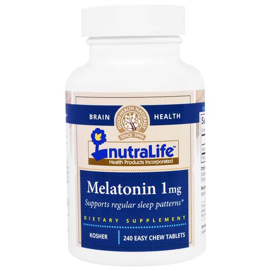 Основное фото товара NutraLife, Мелатонин, Melatonin 1 mg, 240 Easy Chew Tablets
