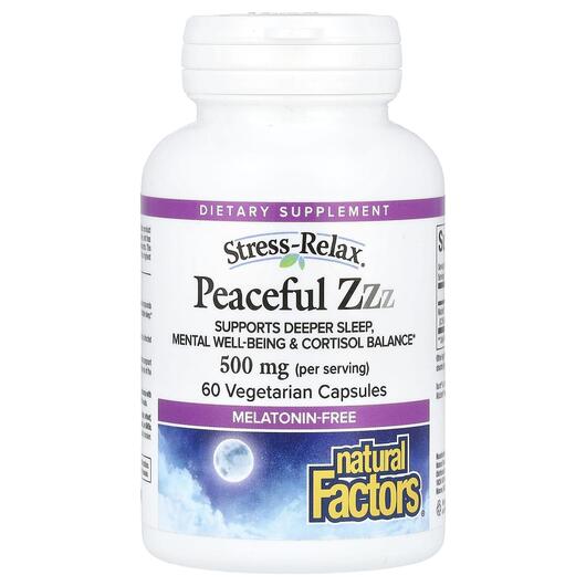Основное фото товара Поддержка стресса, Stress-Relax Peaceful ZZZ 500 mg, 60 капсул