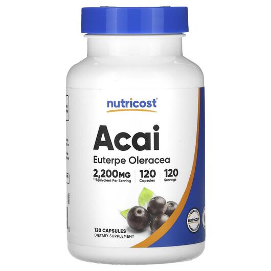 Основное фото товара Nutricost, Ягоды Асаи, Acai 2200 mg, 120 капсул