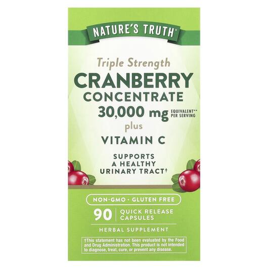 Основное фото товара Nature's Truth, Клюква, Cranberry Concentrate 15000 mg, 90 к