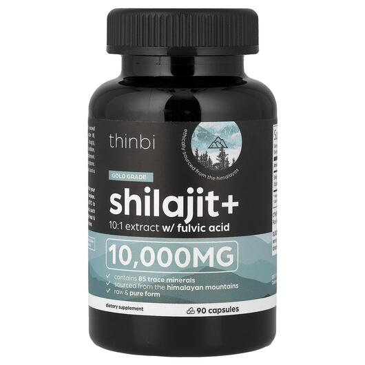 Основне фото товара Thinbi, Shilajit+, Шилайт, 90 капсул
