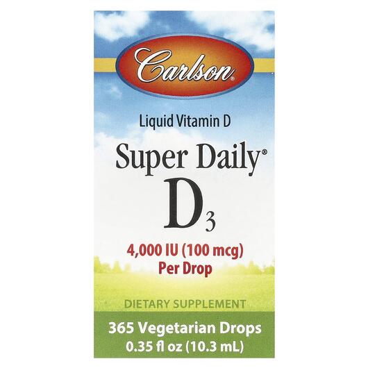 Основное фото товара Carlson, Витамин D3, Super Daily D3, 10.3 мл