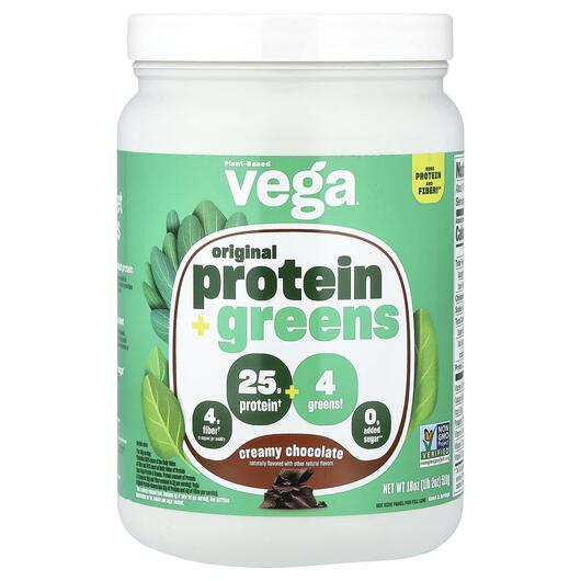 Основное фото товара Plant-Based Original Protein + Greens Creamy Chocolate, Протеин, 