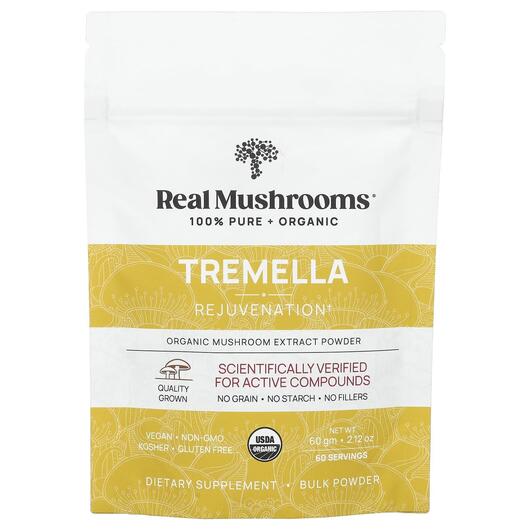 Основне фото товара Real Mushrooms, Tremella Powder 60 g, Тремела, 60 г